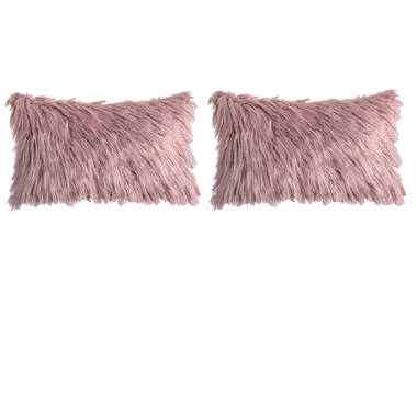 Phantoscope Pack of 2 Faux Fur Striped Throw Decorative Pillow