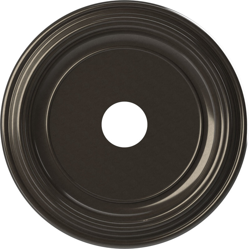 Traditional Traditional Thermoformed PVC Ceiling Medallion, 13" H x 13" W x 1.25" D, Metallic Charcoal