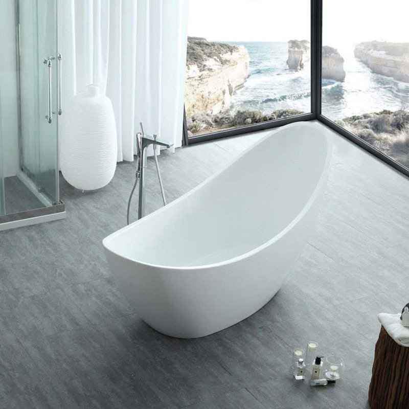 72.83'' x 30.75'' Soaking Acrylic Bathtub, Polished Nickel