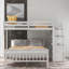 White Twin Over Full Loft Bed - Flipable Storage Compartment, Convenient And Practical With Staircase White, Valuable-130429149