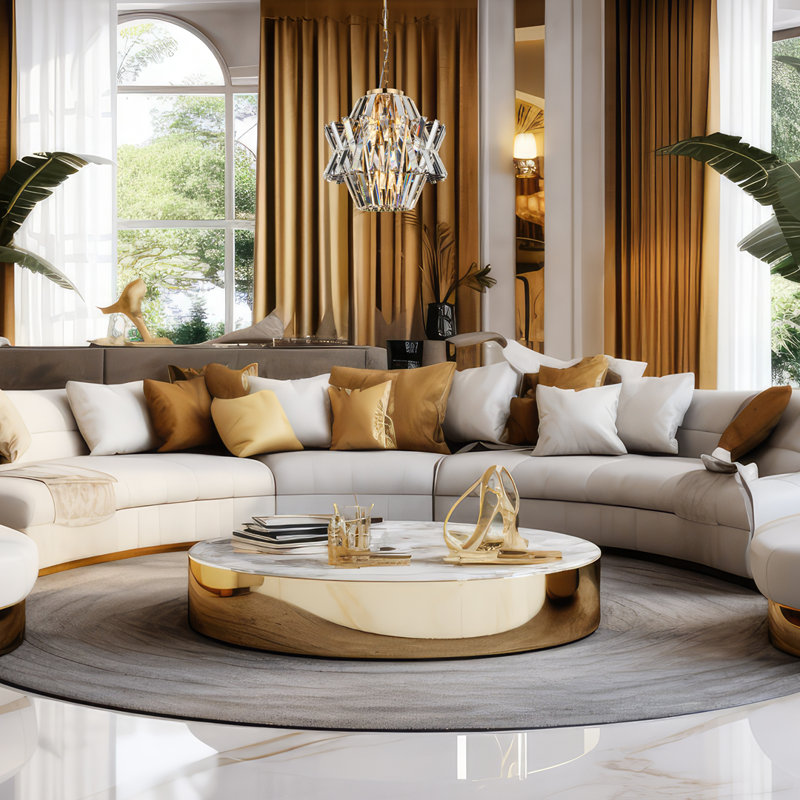 Audran 4 - Light Crystal Pendant, Gold colours, Gold colours