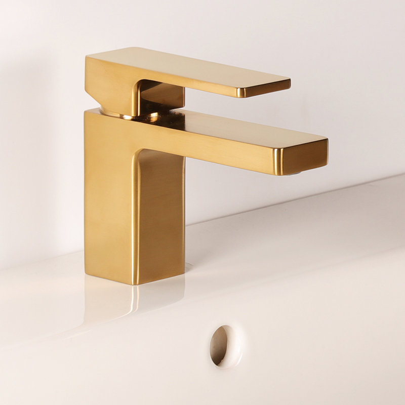 Eleganza Single Hole Bathroom Faucet, Brushed Gold