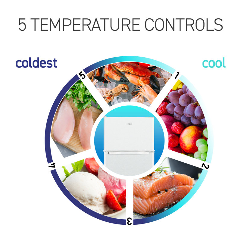 Compact White Smart Top-Freezer Refrigerator with Glass Shelves