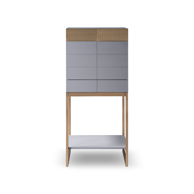 Alpatchino 59.8cm Home Bar, Grey/Bronze