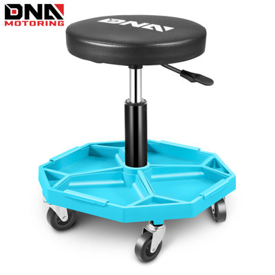 300LBS Adjustable Height Mechanics Rolling Seat Creeper Garage Stool Work Chair