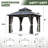 10ft W x 10ft D Aluminum Patio Polycarbonate Double Roof Gazebo-122177724