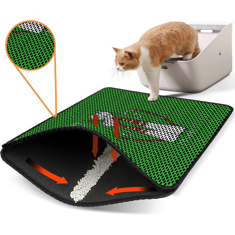 Premium Cat Litter Mat, 18 x 24 inches | 50% PVC / 50% Polyester, Machine Washable & Vacuum Friendly | Durable, Easy-Clean Design for Pet Owners | Protect Your Floors from Litter Messes