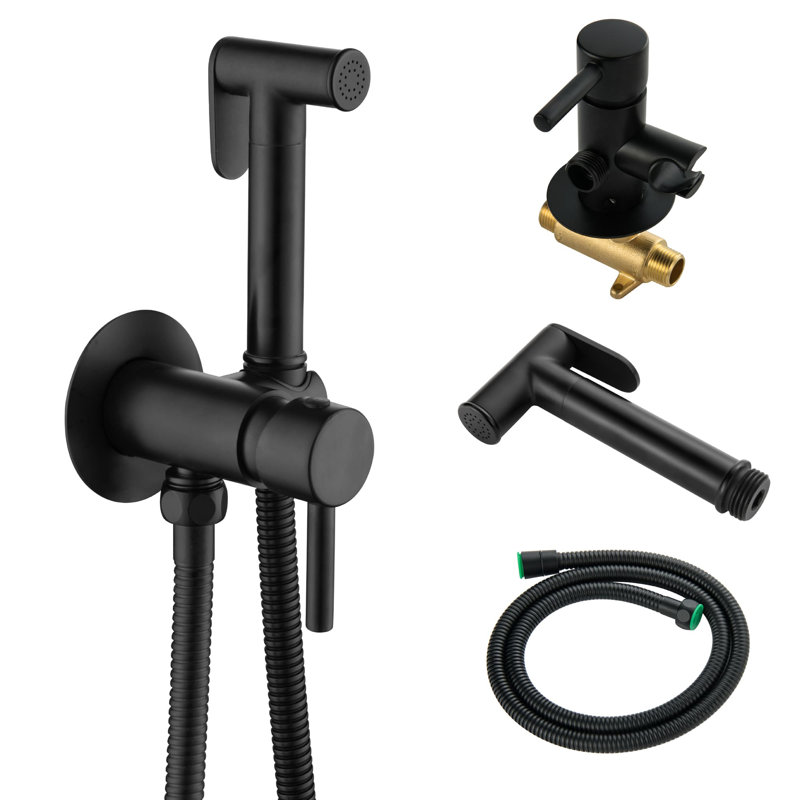 Single-Hole Horizontal Bidet Faucet, Matte Black