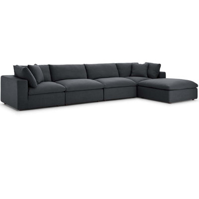 Ensemble de canapé modulaire rembourré en duvet et tissu Hrazdan Copper Grove par Modway