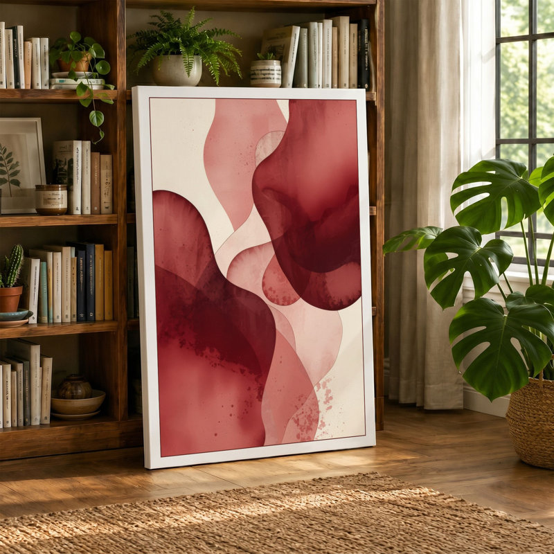 Fluid Abstractions Abstract - Wrapped Canvas, 18x12 - 45.7 x 30.5 cm, Terracotta Border