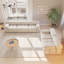 Ensemble de salon modulaire 2 pièces en velours-2094682590