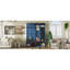 Arbre d'entrée de style campagnard avec 4 crochets cachés, banc polyvalent en noyer avec 8 portes, armoire à chaussures avec compartiment ouvert pour le salon, bleu