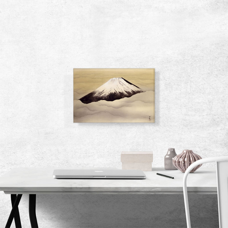 " Mt Fuji " by Jakuchu Ito Painting Print, 12" H x 18" W x 1.5" D