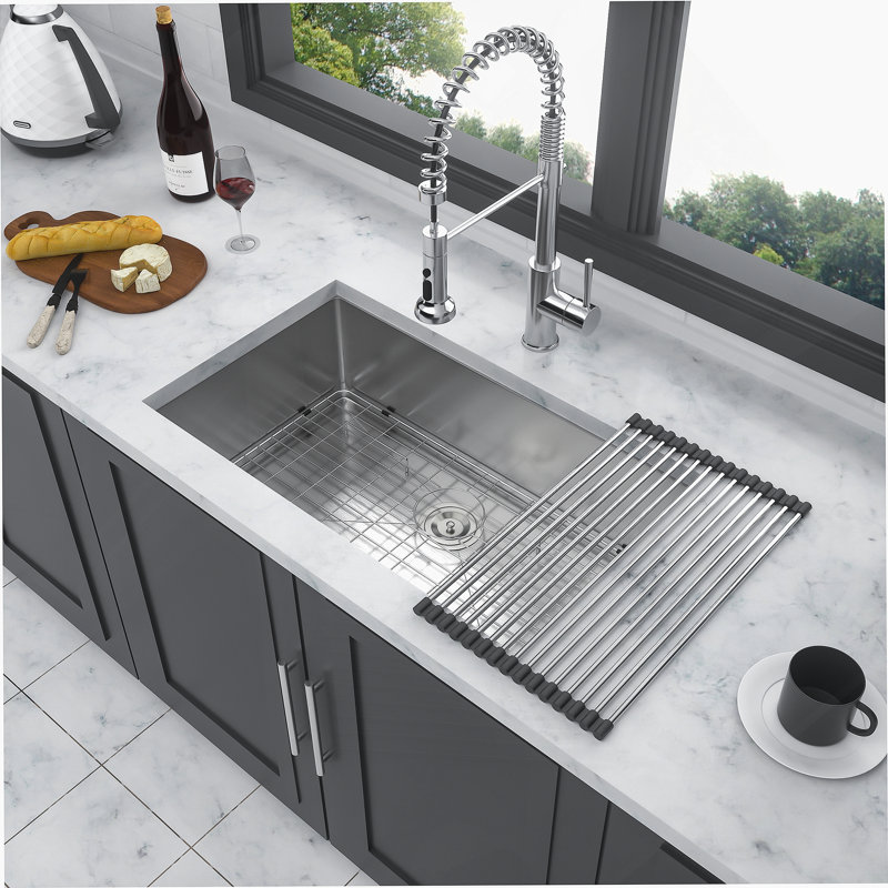 Undermount Kitchen Sink, Stainless Steel Single Bowl Sink