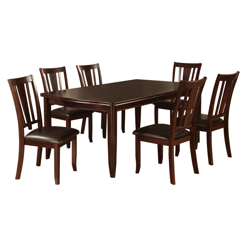 Bransford 7-Piece Extendable Dining Table Set, 7 Pieces: Table, 6 Chairs