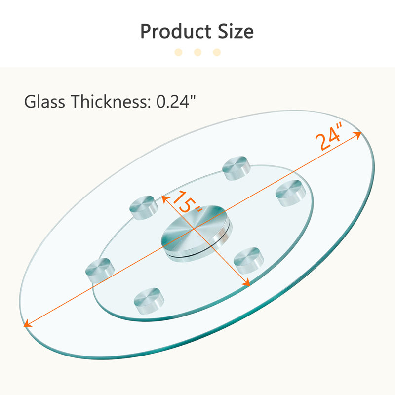Lazy Susan-Double Layered Rotatable Tempered Glass Table Top