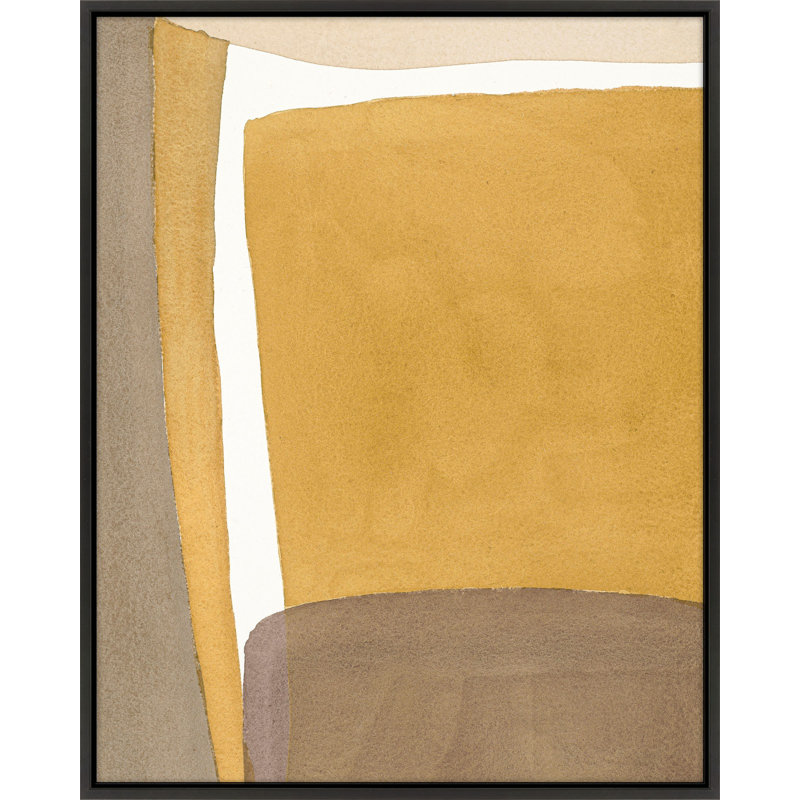 Light Ochre Print by Julia Balfour, 50" H x 40" W x 1.4" D, Black Framed Canvas
