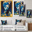 Eileidh Avant Garde, modèle en or et bleu rétro sur toile tendue-190779218-190779221