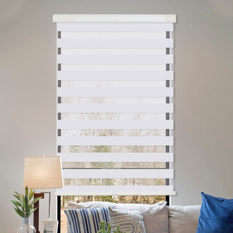 Rideau roulant semi-transparent obscurcissant sans cordon, Blanc, L 33 po x L 72 po
