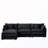 L-Shape Chenille Sectional Couches with Movable Ottoman-965963759