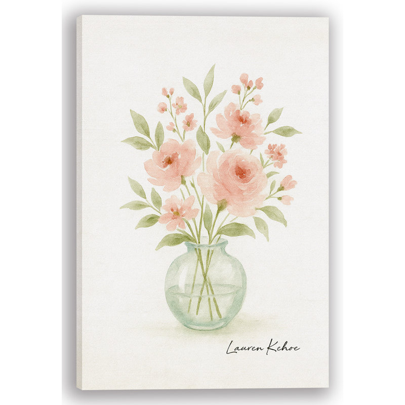 «Rosy Blush Bouquet», reproduction sur toile tendue, H 24 po x l 16 po