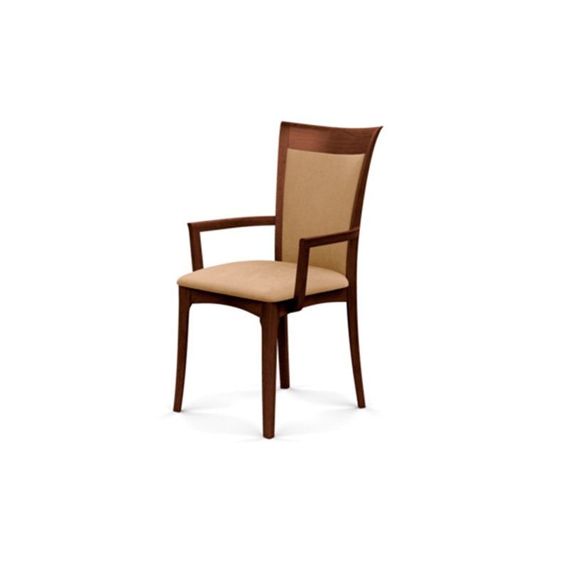 Morgan Upholstered Arm Chair, Cognac Cherry, Microseude Onyx