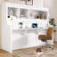 Lit escamotable simple avec bureau et tablettes de rangement-1167274504