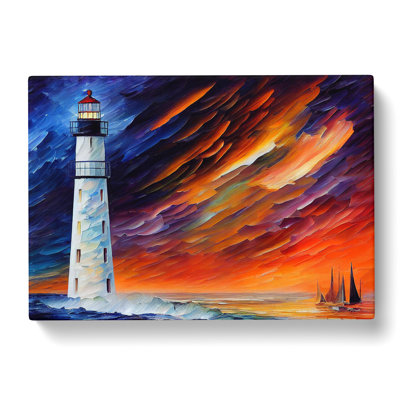 Lighthouse Painting Vol.3 Abstract - Wrapped Canvas