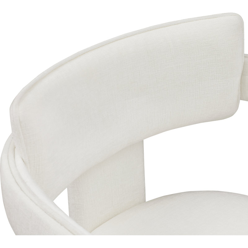 Chaise en chenille Exilda, Tissu chenille crème