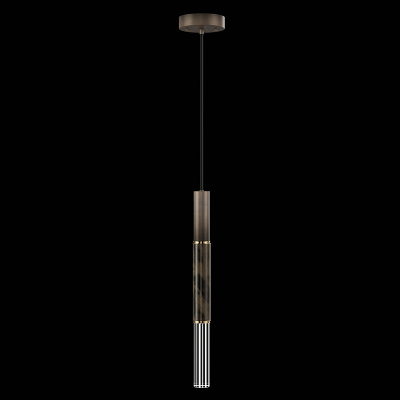 Luminaire suspendu rond l 6,5 po Antonia, Bronze