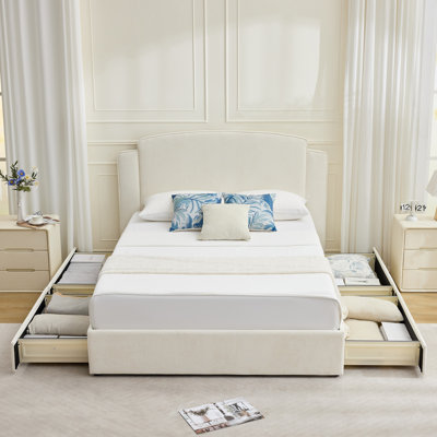 Arusha Upholstered Scalloped Bed
