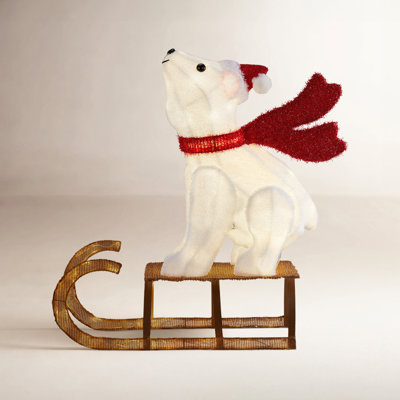 2.8ft Lighted Christmas Polar Bear Outdoor Decoration