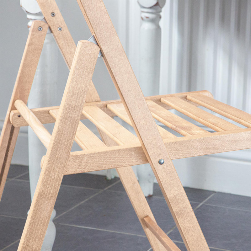 Harbour Housewares - Beech Wood Folding Chairs - Set of 6, Natural