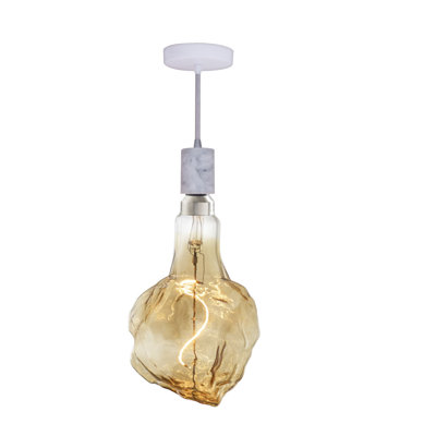 LED Arkin 4 Watt Antique Glass 13" Glacier Shaped Bulb and Pendant Kit