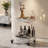 2-Tier Acrylic Rolling Side Table, Clear Rectangular Storage Cart with Wheels, Narrow End Table for Small Spaces-2078514245
