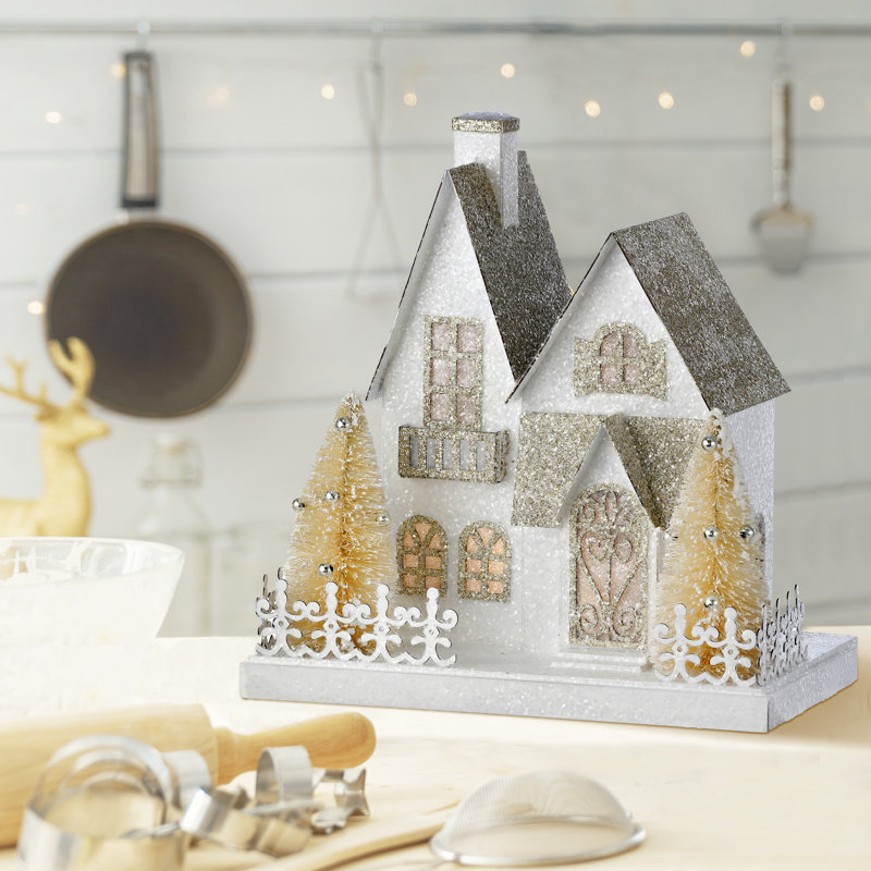 Maison en carton 9 po DEL Snowy Lane