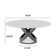 Modern Round Dining Table for 4-6 with Sintered Stone Tabletop, X Carbon Steel Base Pre-Assembly