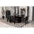 Houston Black Rectangular Double Pedestal Dining Table