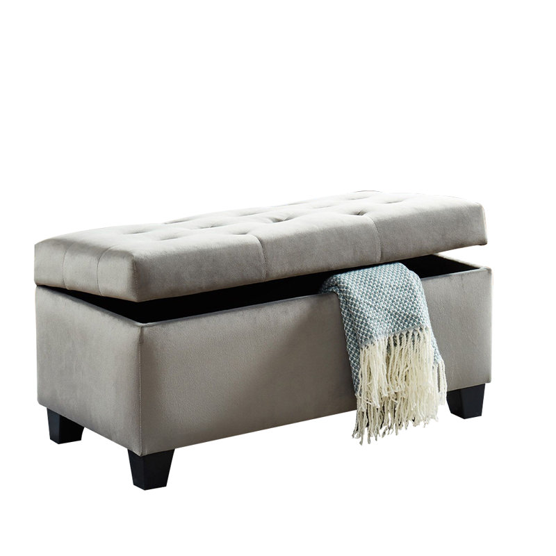 Banc de rangement / repose-pieds gris Lanpher