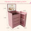 Bureau de meuble-lavabo à miroir 3 en 1 avec DEL réglable et plateau latéral-847210905