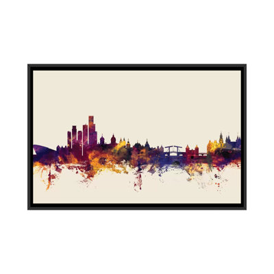 " Amsterdam, The Netherlands On Beige " by Michael Tompsett