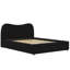 Grand lit plateforme tapissier avec lattes de bois, noir-257046277-257046276
