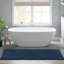 Tapis pour salle de bain réversible 100% coton 3000 g / m² 24 x 44 po - et confortable, lavable à la machine, velours moyen 0,5 1 pièce, antidérapant-443443289-443443325