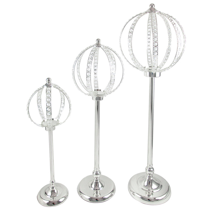 Boule à billes Saltram Princess Crystal, Argent, H 24 po x l 8 po x P 8 po