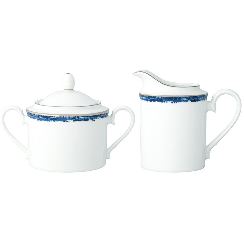 Noritake Rill Sugar & Creamer Set, Blue