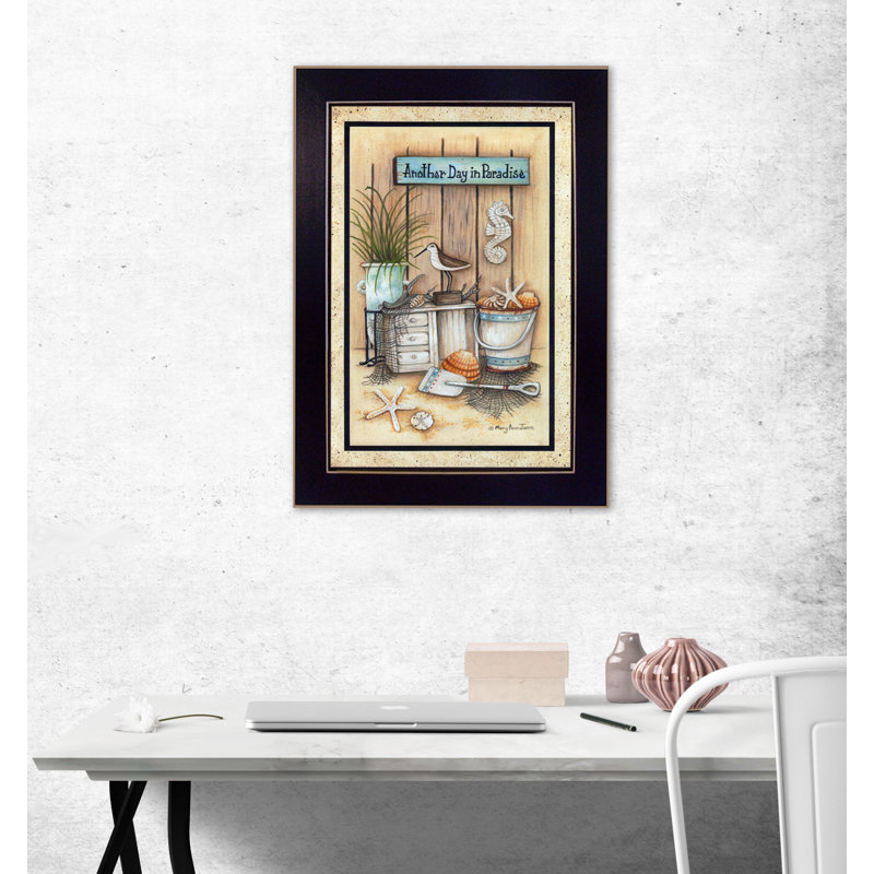 «Autre jour au paradis» par Mary June - reproduction d'art sur papier encadrée, H 20 po x l 14 po x P 1 po