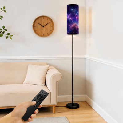 Floor Lamp  Outer space universe nebula star cluster bright Astronomy Dimmable Modern Standing Lamp with Remote Control Footswitch Bulb Lampshade Tall Pole Corner Lamp for Living Room Bedroom Office