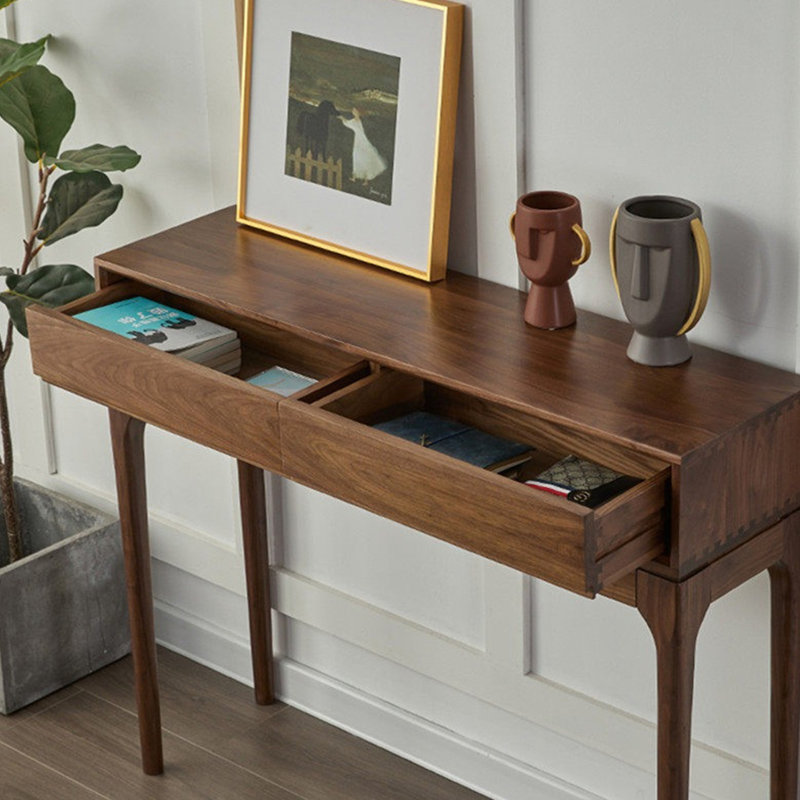 console marron de style chinois rétro simple, H 35,4 po x l 55,1 po x P 13,8 po