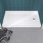  Base de douche à roulettes 60 po x 36 po ADA, drain à droite, bac de douche en acrylique incurvé accessible en fauteuil roulant, design antidérapant blanc brillant-127666725