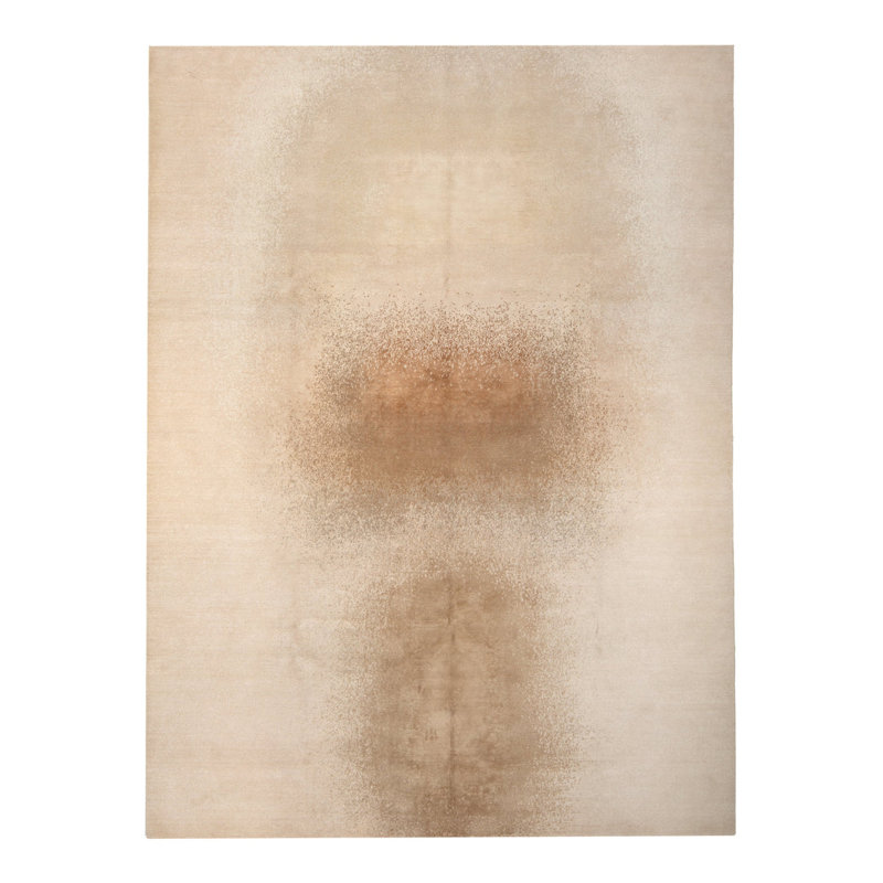 Contemporary Wool Blend Rug, Natural, Rectangle 10' x 14'